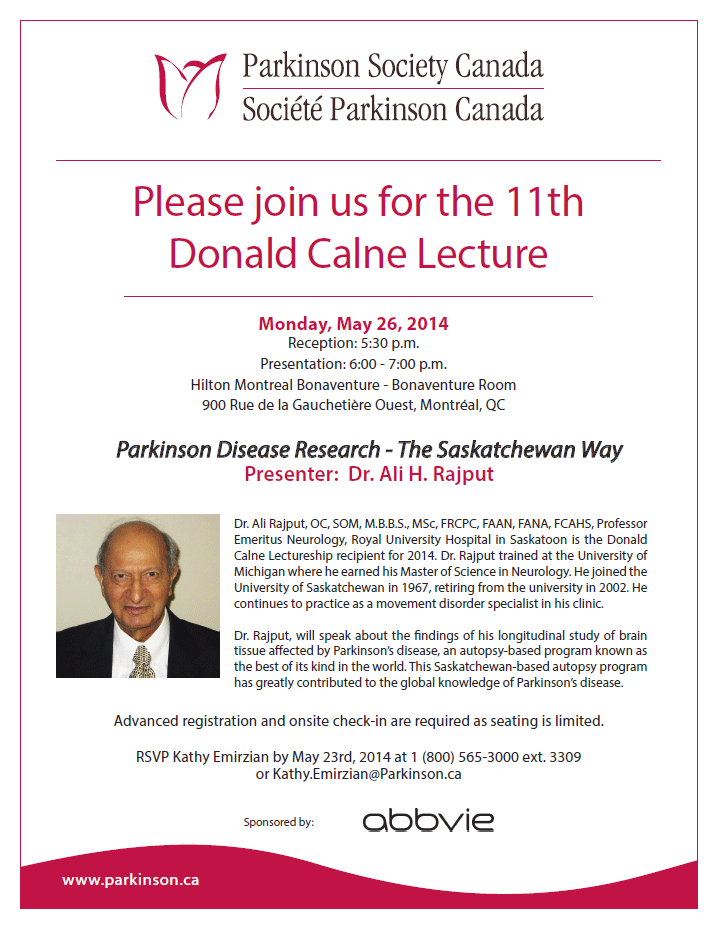 Donald Calne Lecture Poster