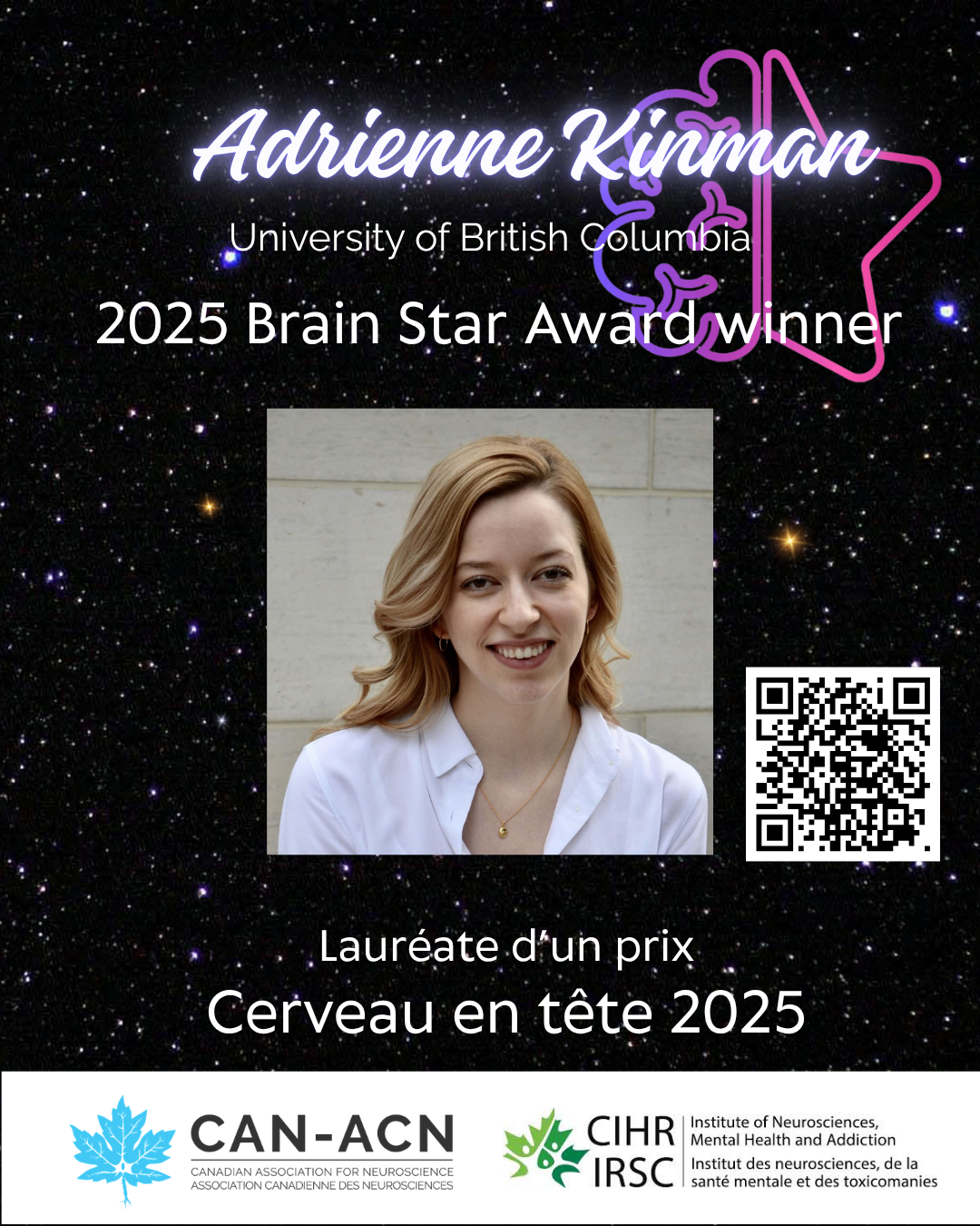 Adrienne Kinman - Brain Star Award winner