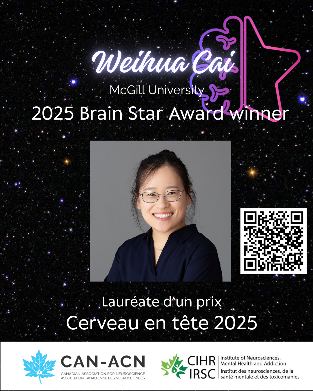 Brain Star Award winner Weihua Cai